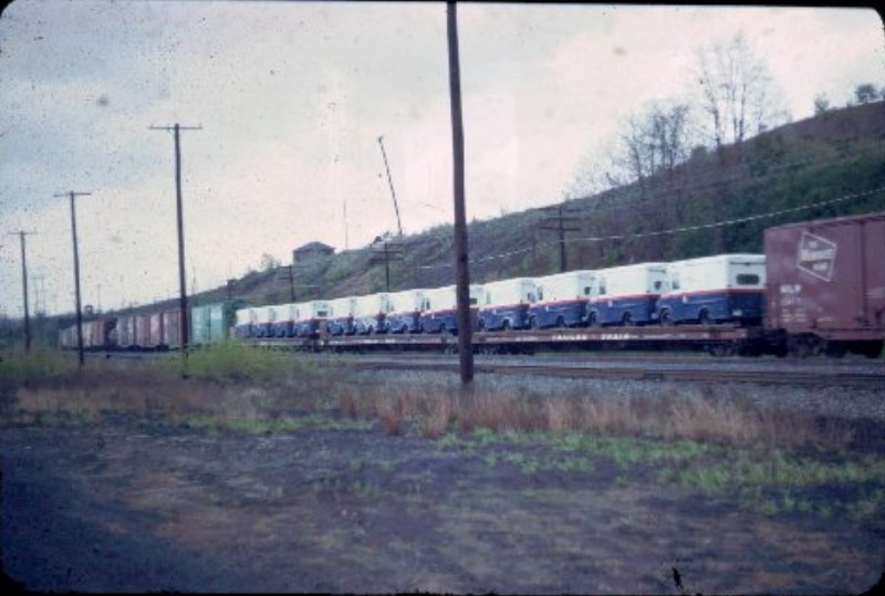 USPS near Antis late 1960's. Old westbound receiving yard on bluff